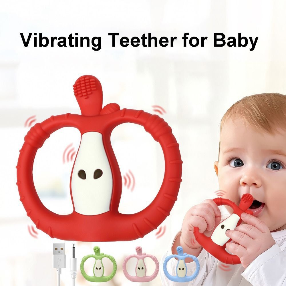 Baby Food Usa - Vibrierender Beißring in Fruchtform, lebensmittelechtes Silikon,