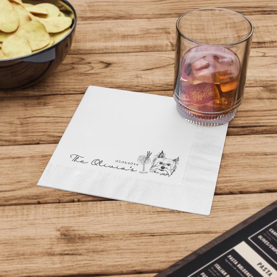 Baby Food Dogs - Benutzerdefinierte Haustier-Cocktailservietten, Hunde-Hochzeitsservietten, personalisierte Servietten, Babyparty-Servietten,