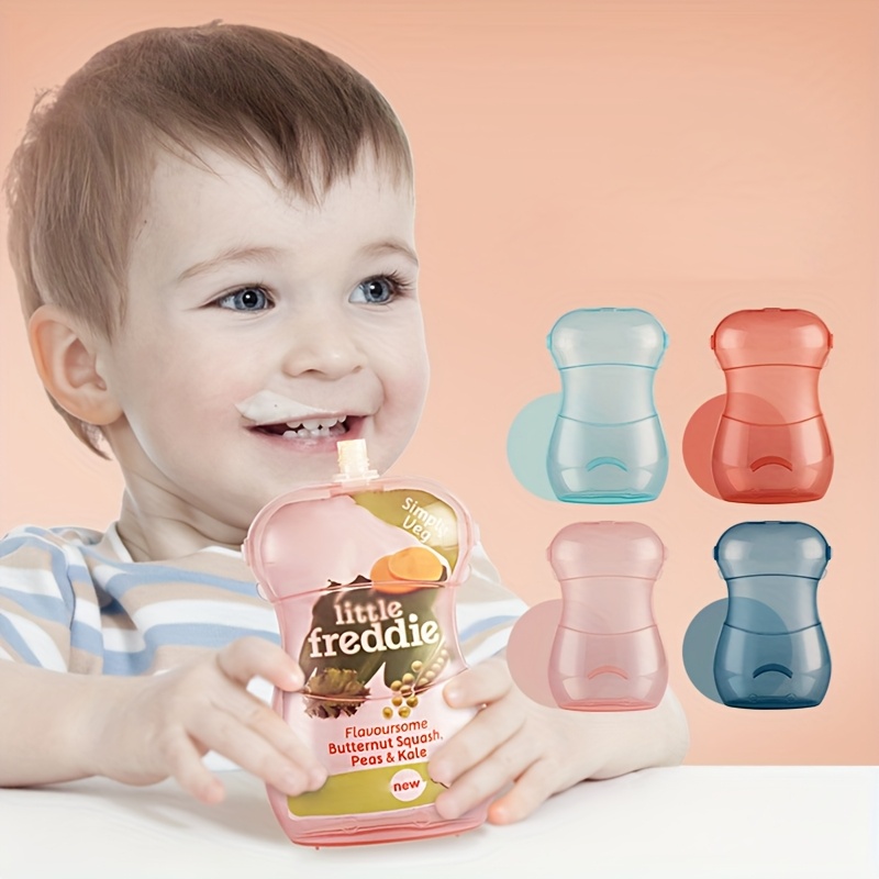 Baby Puree Pouch - Anti-Quetsch-Babynahrungsbeutelhalter, Fruchtpüree-Becher, tragbarer Kleinkind-Fütterungsbehälter, sauber, BPA-frei,