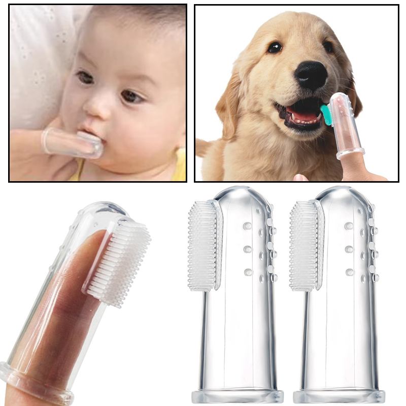 Baby Food Dogs - Weiche Silikon-Fingerzahnbürste für Babys, Kinder, Hunde