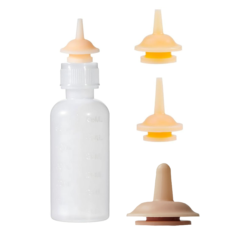 Baby Food Bottle - Stillflaschen-Fütterungsset für Neugeborene, 55-ml-Flasche mit Ersatz-Silikonnippel