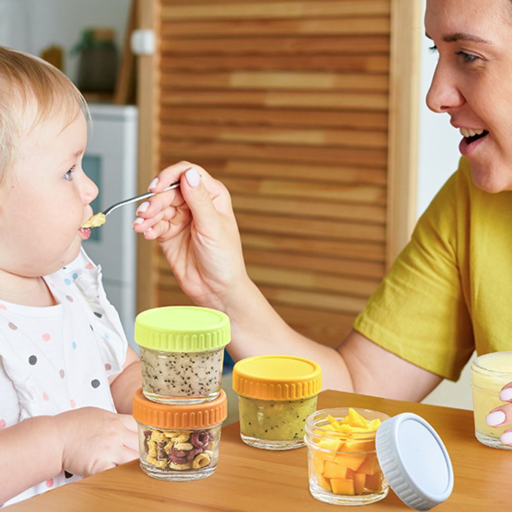 Baby Food Glass Jars - 6 Stück Mehrzweck-Glasbehälter für Babynahrung, wiederverwendbar