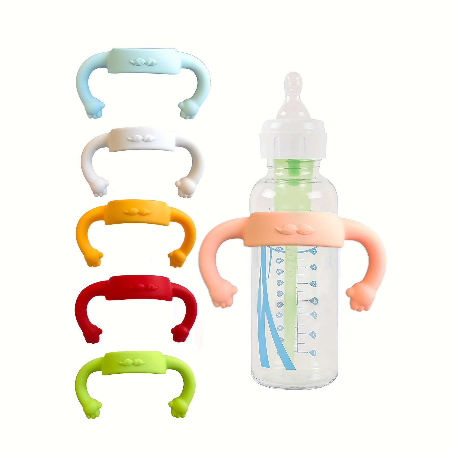 Baby Food Bottle - Kleine Hand-Silikon-Universal-Babyflaschengriffhülle, multifunktionaler weicher Griff für