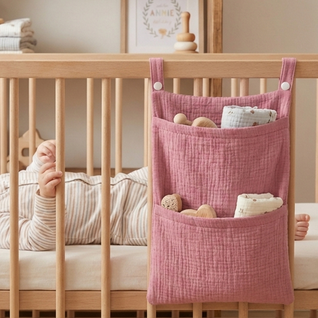 Baby Puree Pouch - Reine Baumwolle Baby-Hängetasche für Kinderbett Multifunktionale