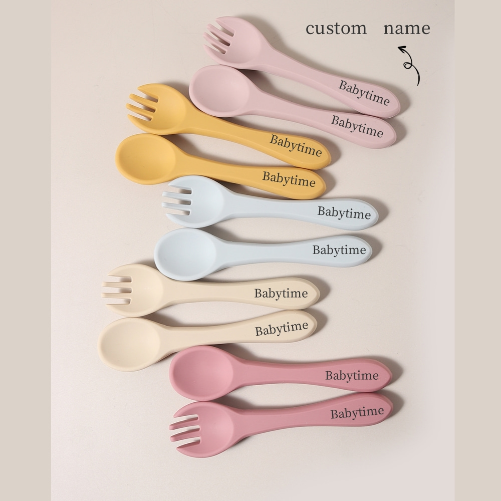 Baby Food Nutrition - Personalisiertes Set: 1 Paar Silikon-Löffel und