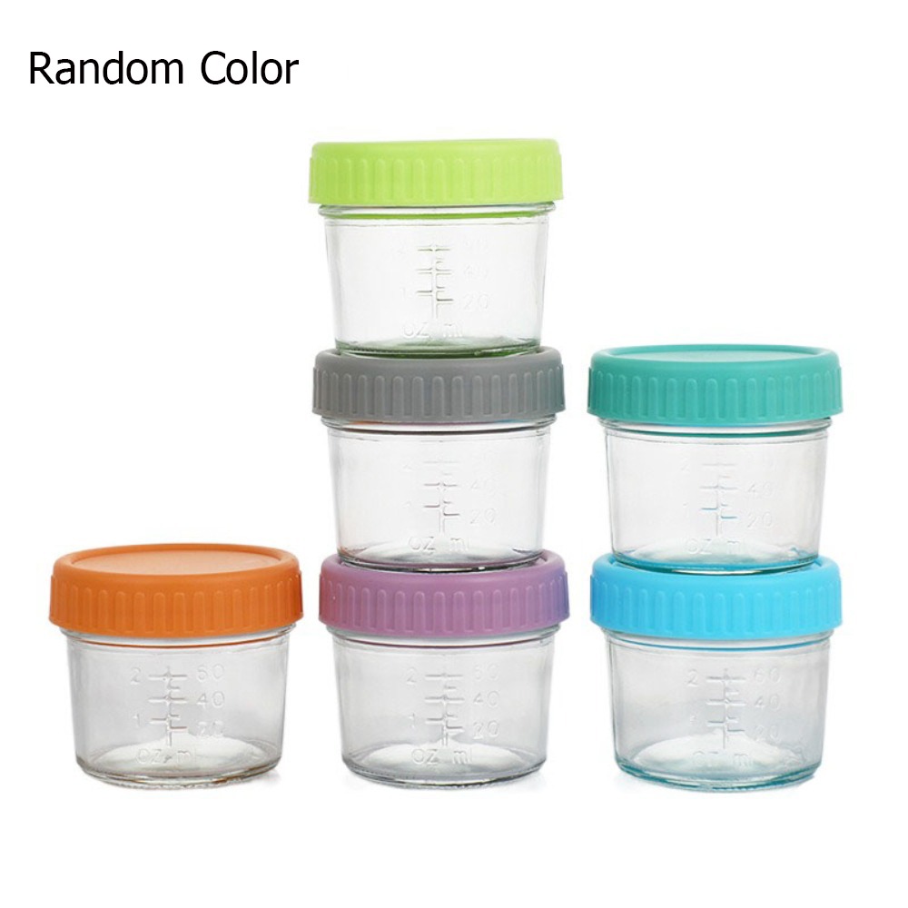 Baby Food Glass Jars - 6-teiliges Mehrzweck-Glasbehälter-Set für Babynahrung mit Skala,