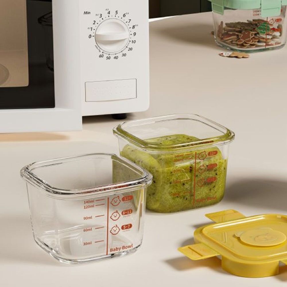 Baby Food Glass Jars - Neue 170ml Lebensmittel-Aufbewahrungsbox Gefriergeeigneter Glas-Babynahrungsbehälter Mikrowellengeeigneter