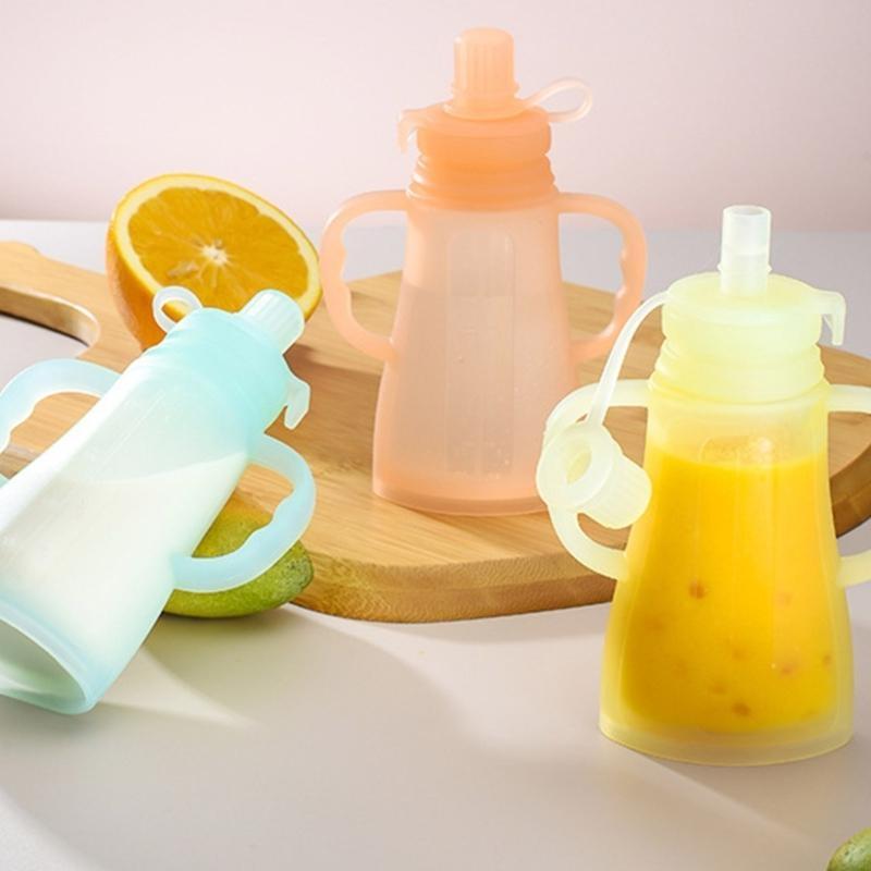 Baby Puree Pouch - Tragbare, auslaufsichere Silikon-Aufbewahrungstasche für Babyfruchtpüree, 120