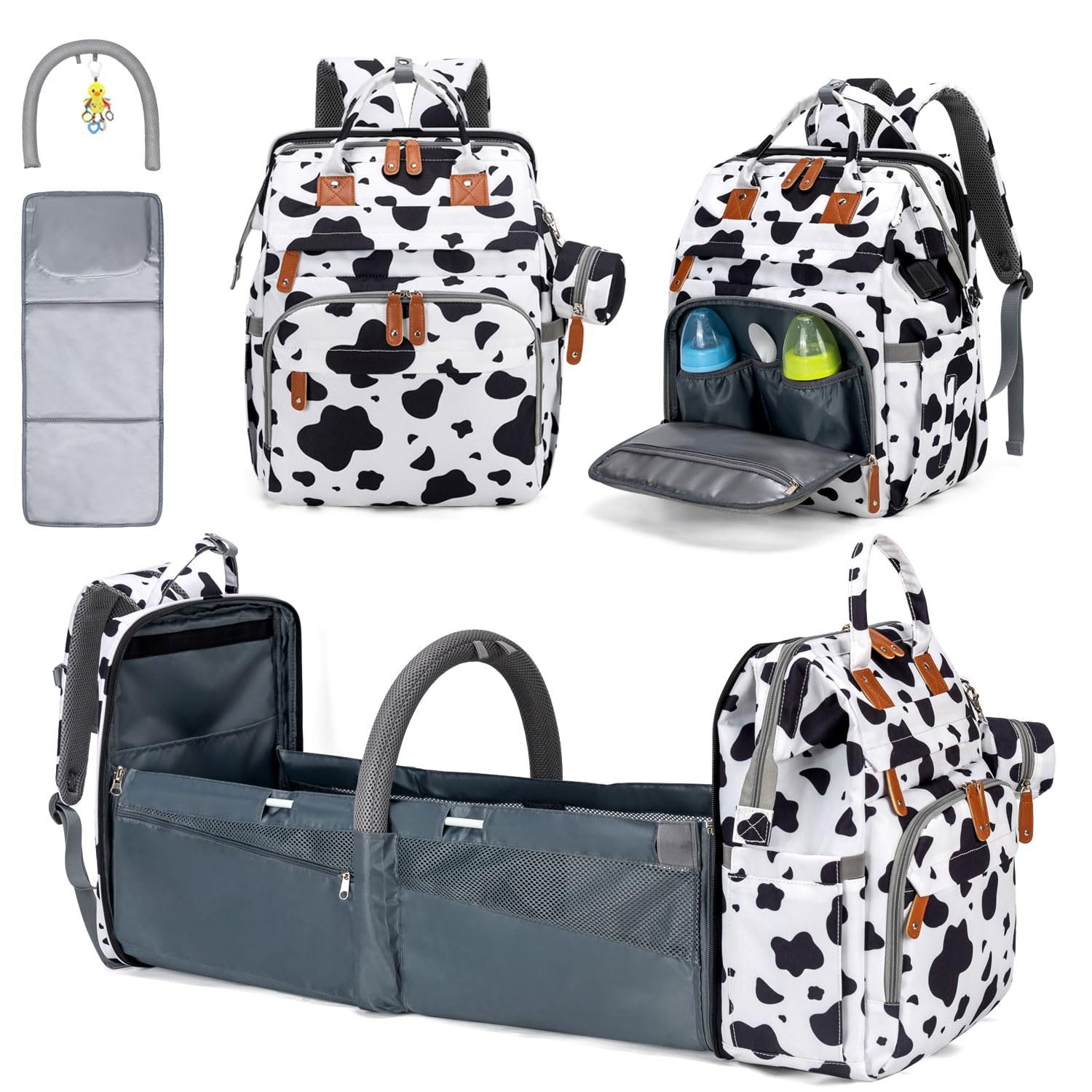 Baby Puree Pouch - KABAQOO Wickeltaschen-Rucksack mit abnehmbarer Wickelstation, große