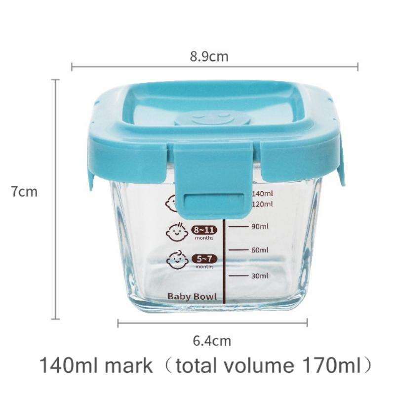 Baby Food Containers Glass - Hitzebeständige Aufbewahrungsbox Spock 3-in-1 Tragbarer Glas-Lebensmittelbehälter