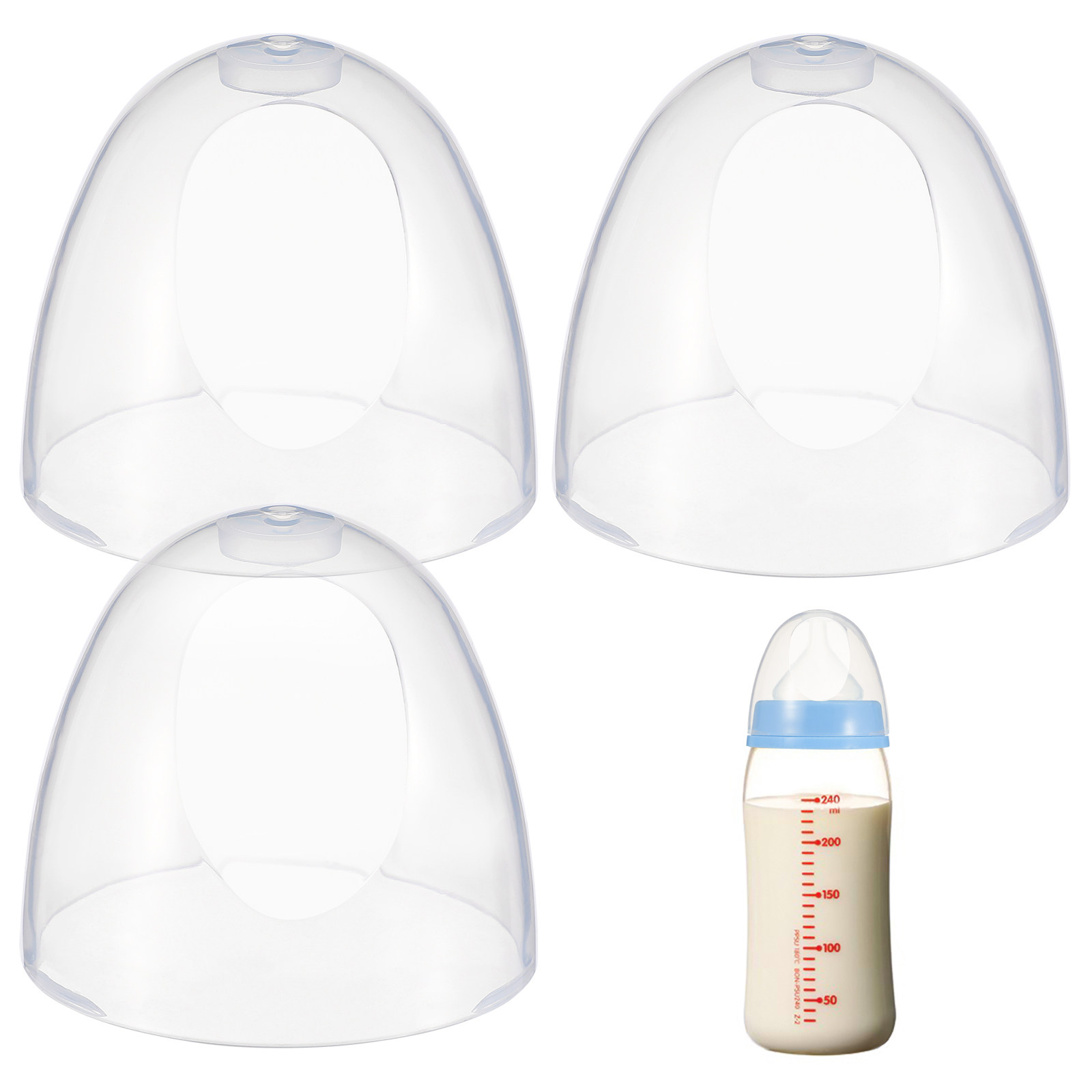 Baby Food Bottle - Ersatz-Kunststoff-Babyflaschendeckel Auslaufsichere Milchflaschendeckel Transparente Kuppelabdeckungen für
