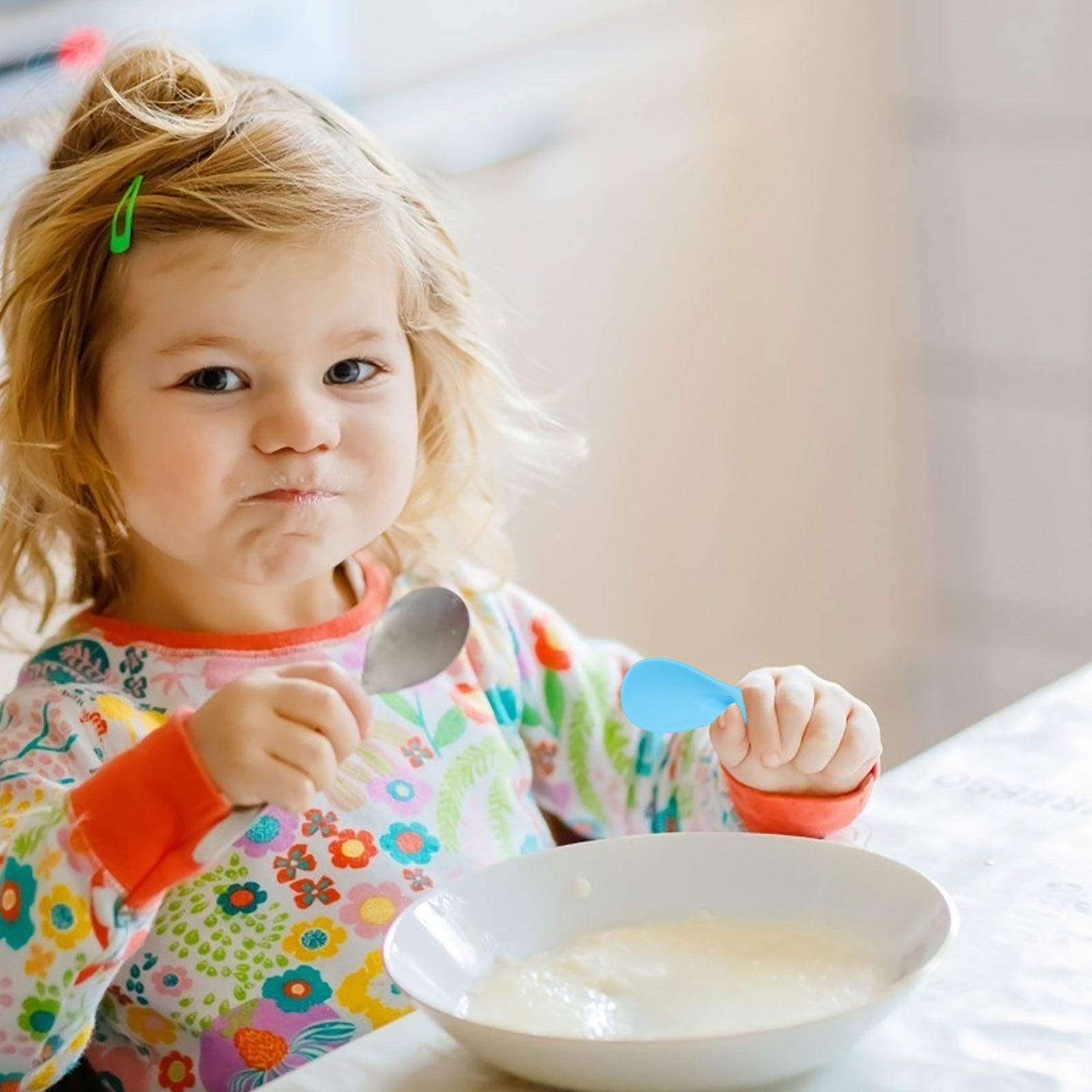 Baby Puree Pouch - 4 Stück Baby-Fütterungslöffel-Aufsätze aus Silikon, wiederverwendbar