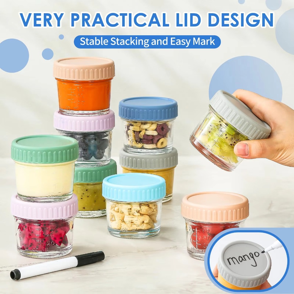 6 Stück Einmachglas aus Glas,  – Baby Food Containers Glass Bewertung und Preis