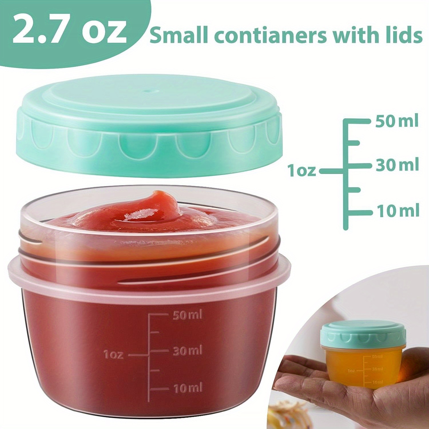 1–6 Stück 2,7 oz Salatdressing – Baby Food Containers Glass Bewertung und Preis