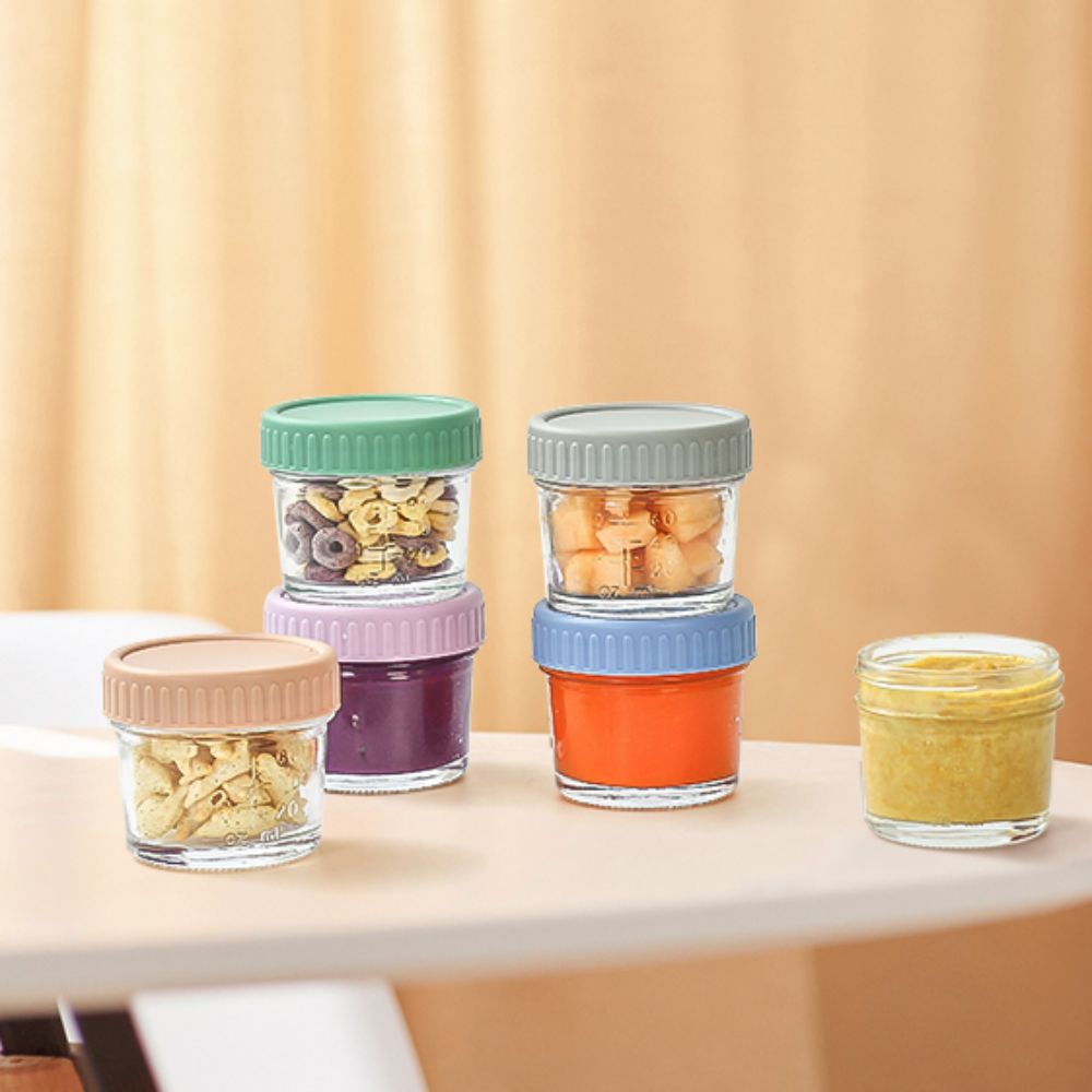 6 Stück Glas-Babynahrungsglas, – Baby Food Containers Glass Bewertung und Preis